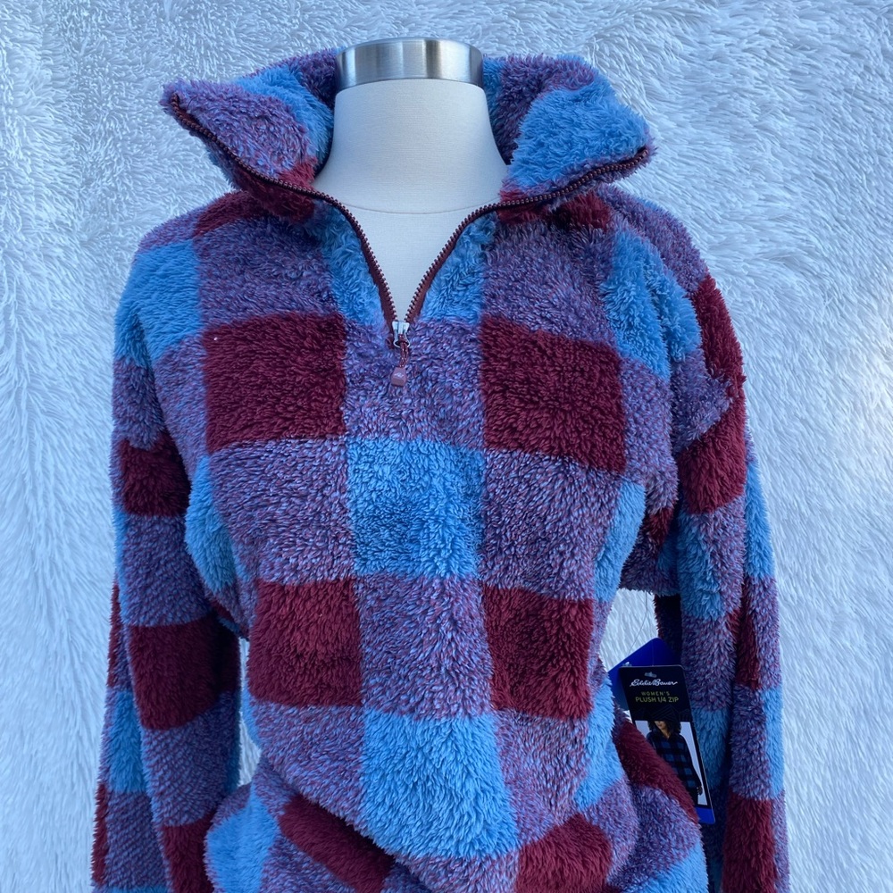 NWT- Live Your Adventure with this Eddie Bauer women plush 1/4 zip sweater